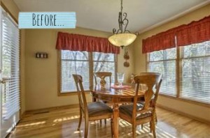 Before After Breakfast Nook Redo