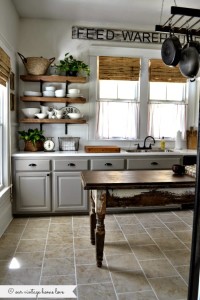Gray Kitchen Cabinets Rustic Wood