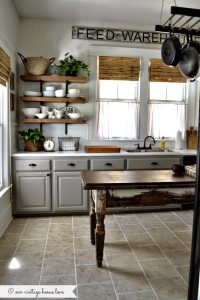 Gray Kitchen Cabinets Rustic Wood