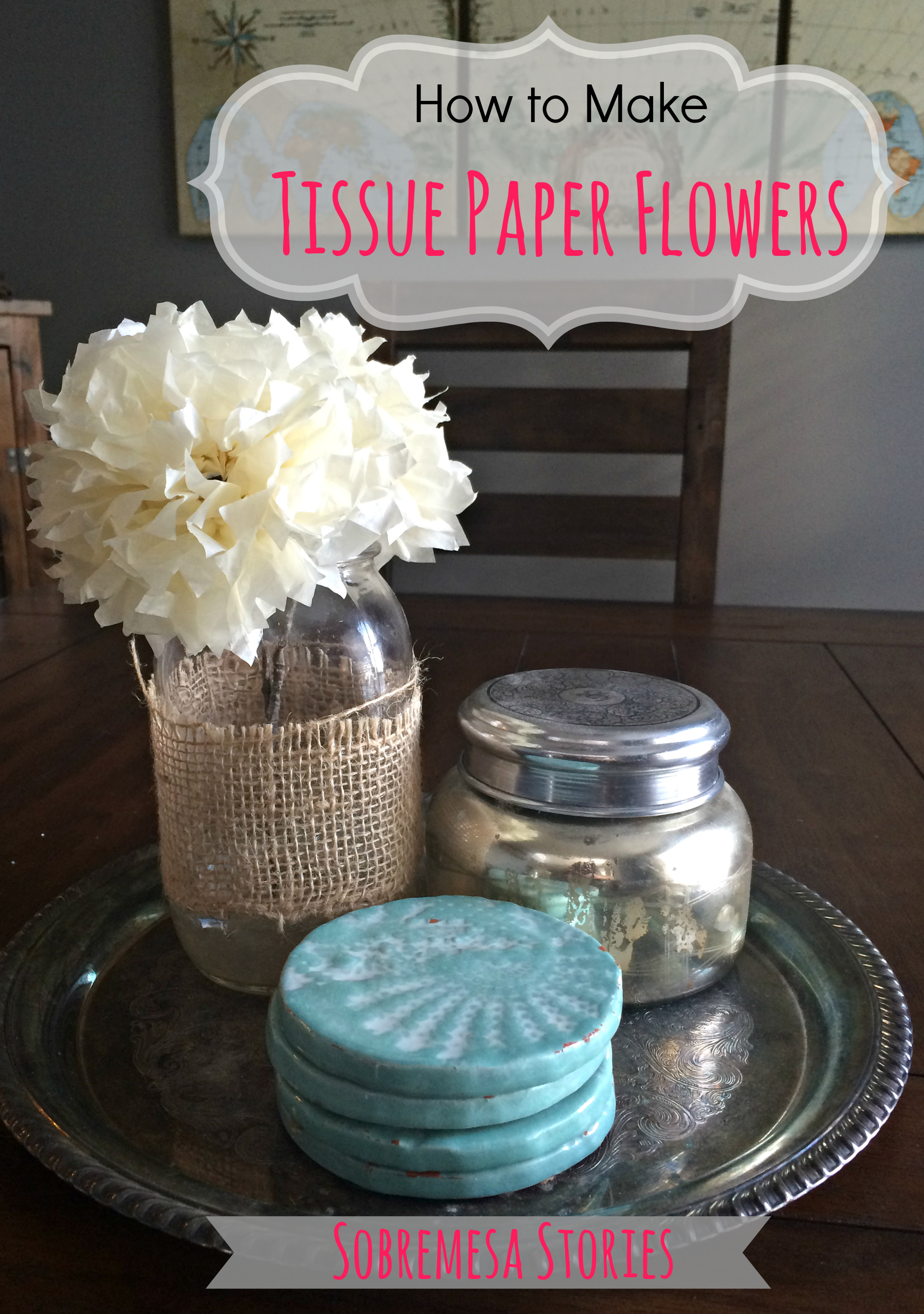 Tissue Paper Flowers & Vase Makeover - Thrifty & Crafty