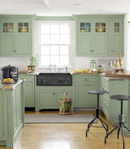 Pale Green Kitchen Cabinets