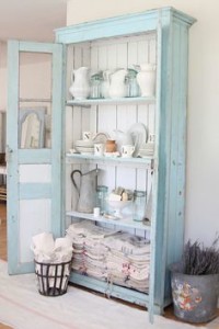 Decorating in Seasons Blue White Cabinet