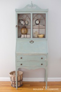 Decorating in Seasons Distressed Blue Hutch