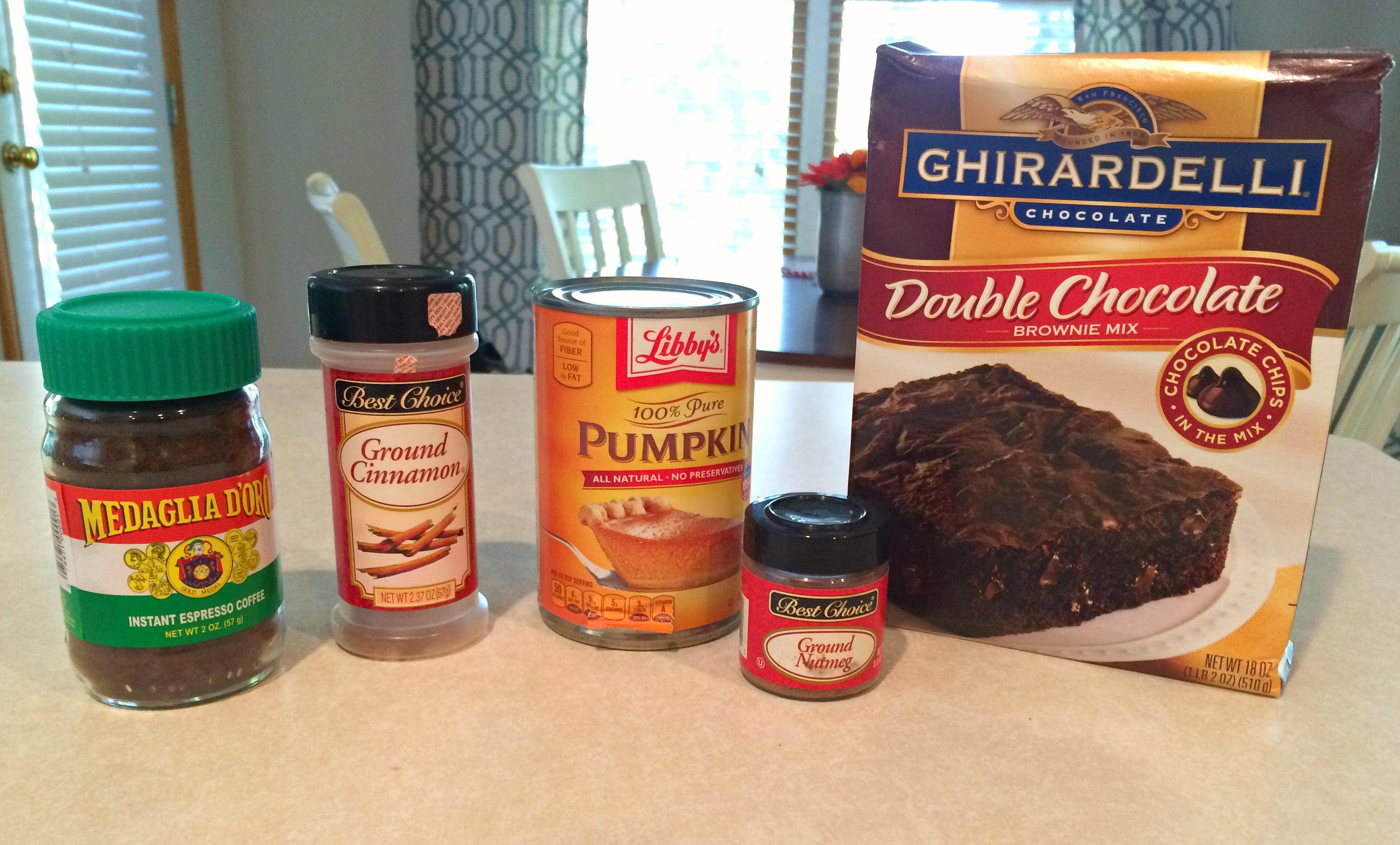 Pumpkin Spice Brownie Recipe Ingredients