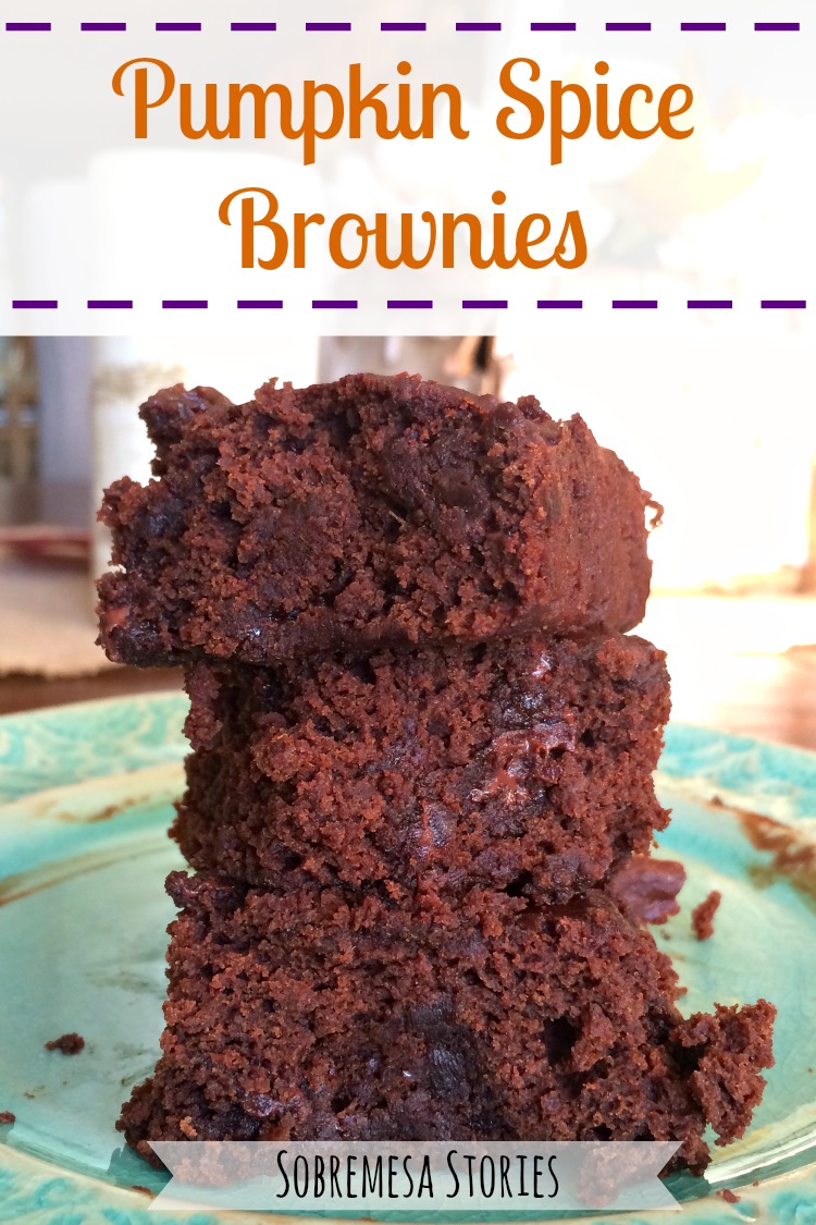 These pumpkin spice brownies come from a mix and are the perfect combo of chocolate, pumpkin, and coffee flavors! Perfect for fall.