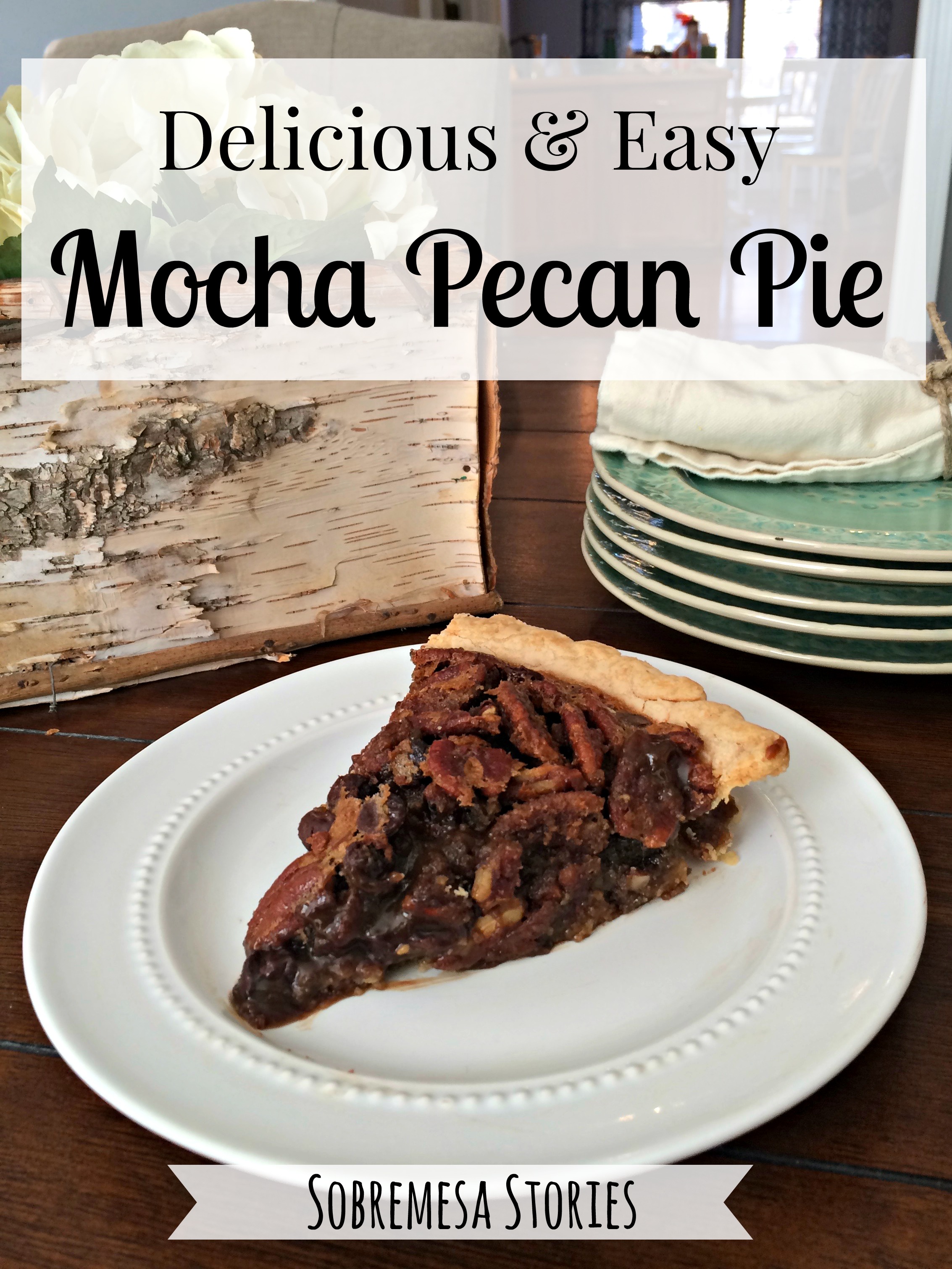 This delicious mocha pecan pie is SO easy to make and full of chocolate, pecan, and coffee flavors. A must-try for Thanksgiving and Christmas!