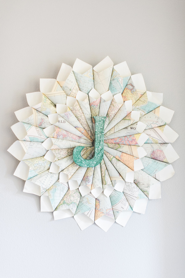 Map Wreath Neutral Boy Nursery Inspiration