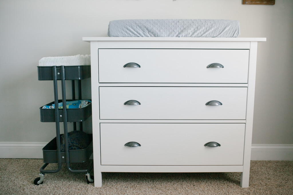 Caleb's Rustic Neutral Nursery Reveal With White, Gray, and Wood Accents, Ikea Changing Table, and D Lawless Hardware