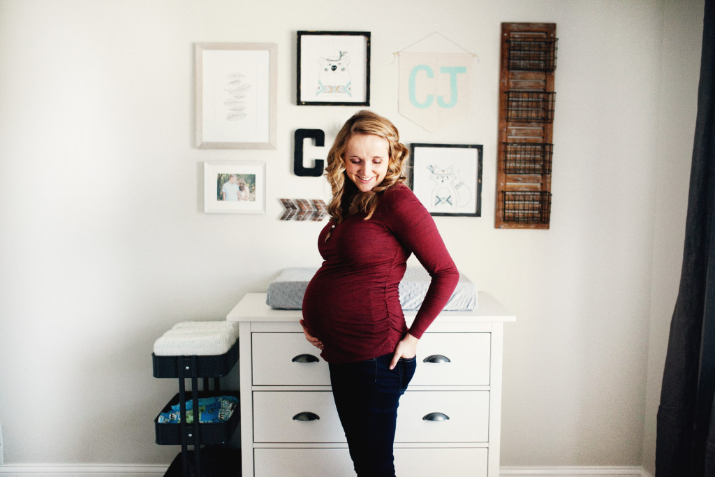 Cozy Winter Maternity Pictures Nursery