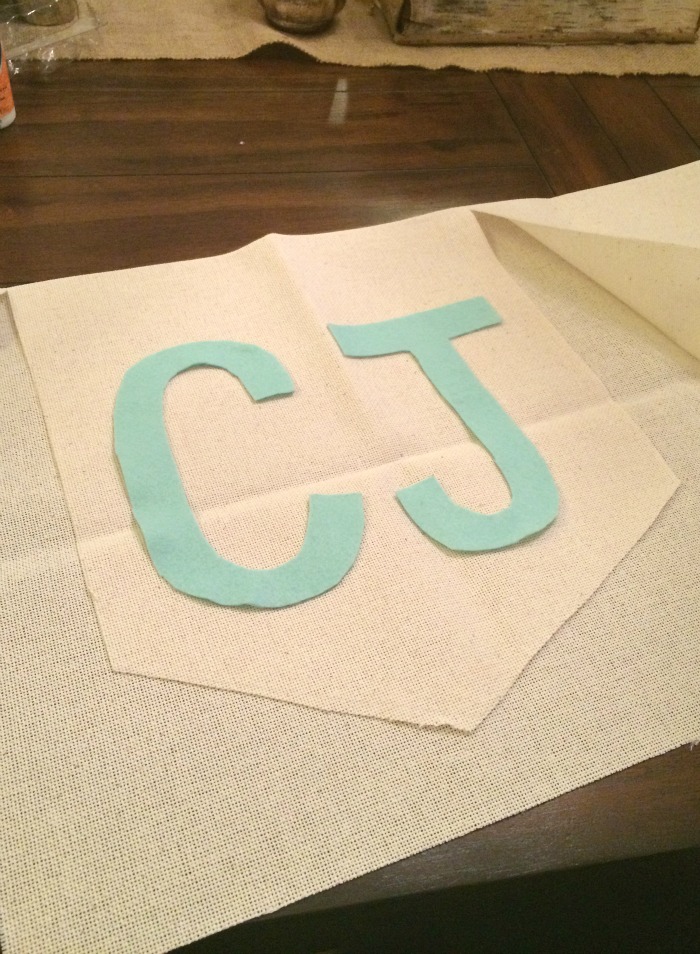 Easy Cheap Initials Pennant Tutorial Instructions Cutting Pennant Shape