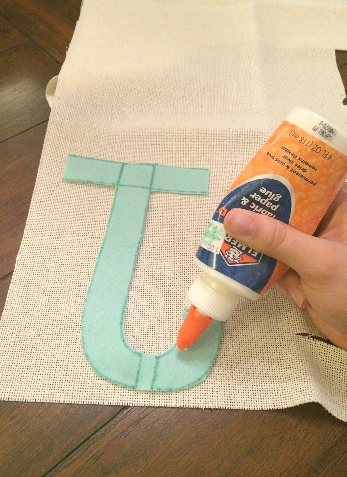 Easy Cheap Initials Pennant Tutorial Instructions Gluing Letters