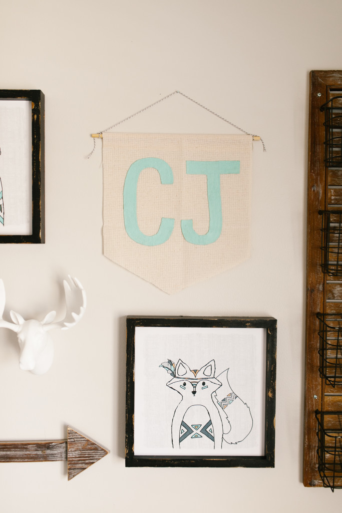 Easy Cheap Initials Pennant Tutorial - Such a cute and easy project for a baby or kids room gallery wall!