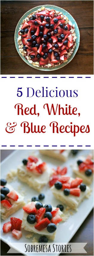 Love these cute and easy red white and blue recipes! Perfect for Memorial Day or the 4th of July!