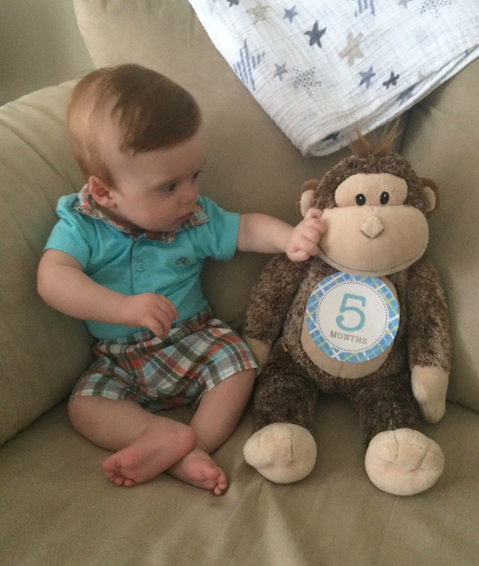Caleb's Five Month Update With Monkey