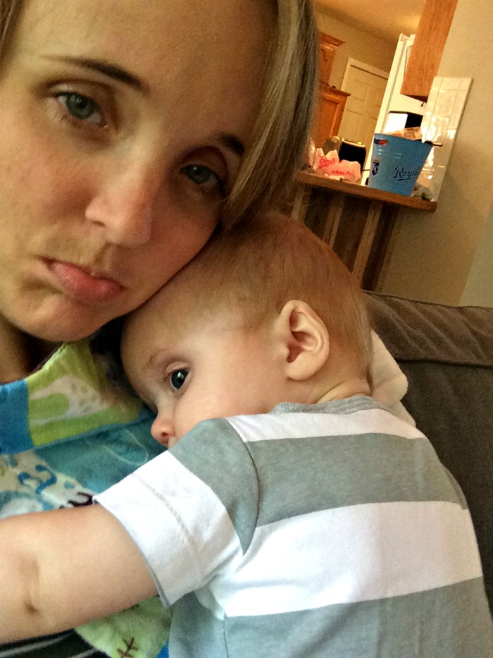 Caleb's SIx Month Update Mom Snuggles