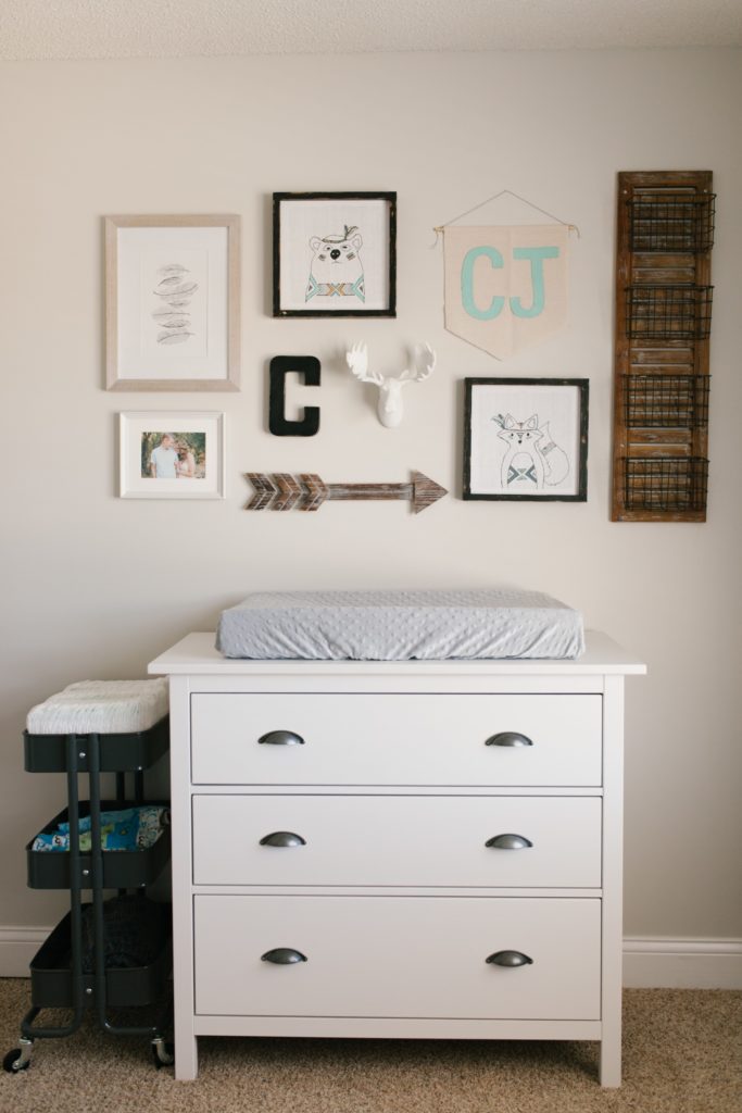 We stick a white noise machine on this changing table turned on full blast and our little guy sleeps like a champ! 