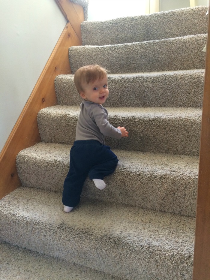 Caleb's 11 Month Update Stair Climbing