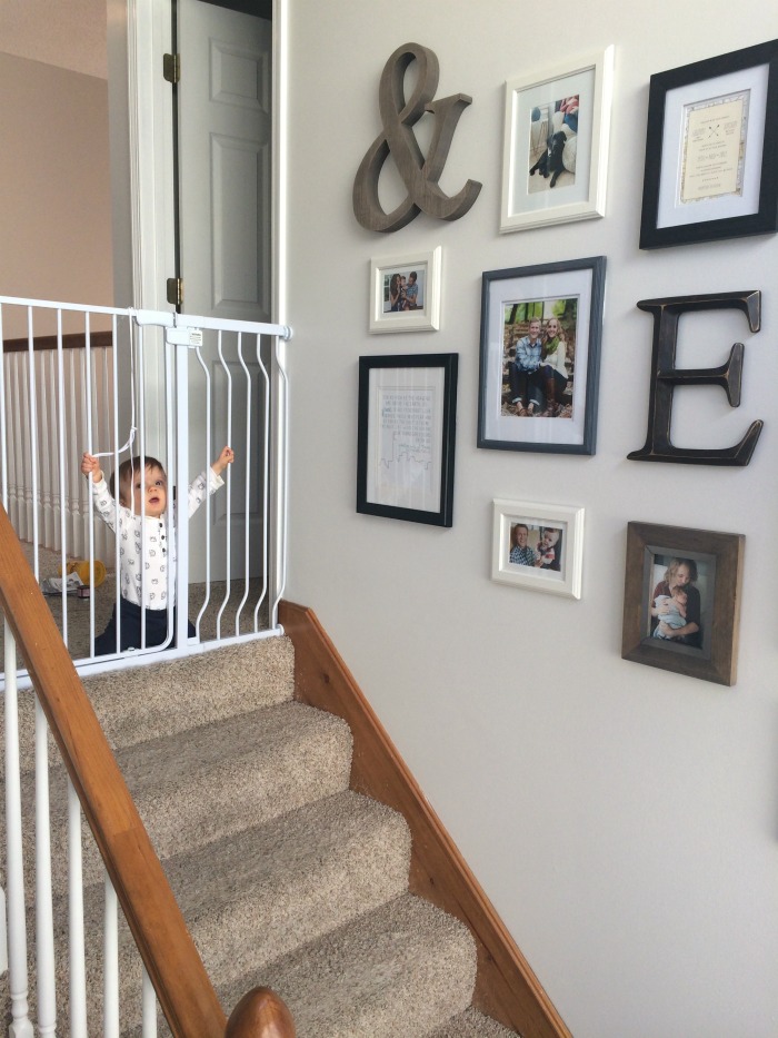 Our Staircase Gallery Wall Baby Gate
